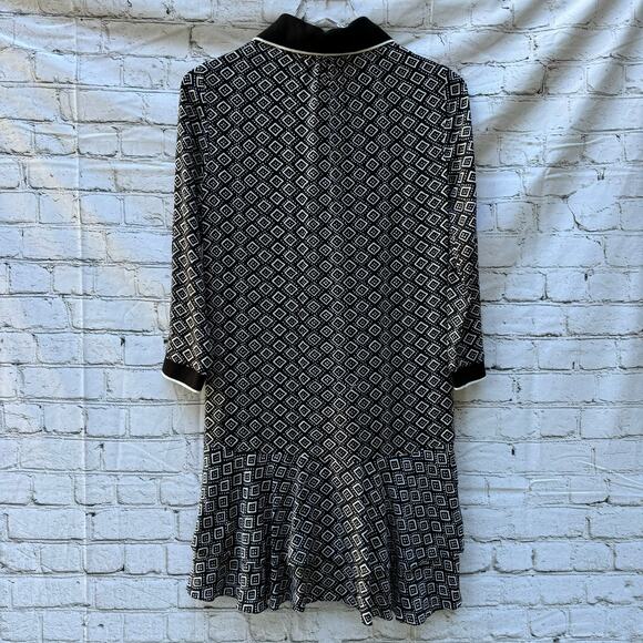 Diane Von Furstenberg Silk Dress Samuella Mini Shirt Printed Ruffle Size 0 - Picture 2 of 8